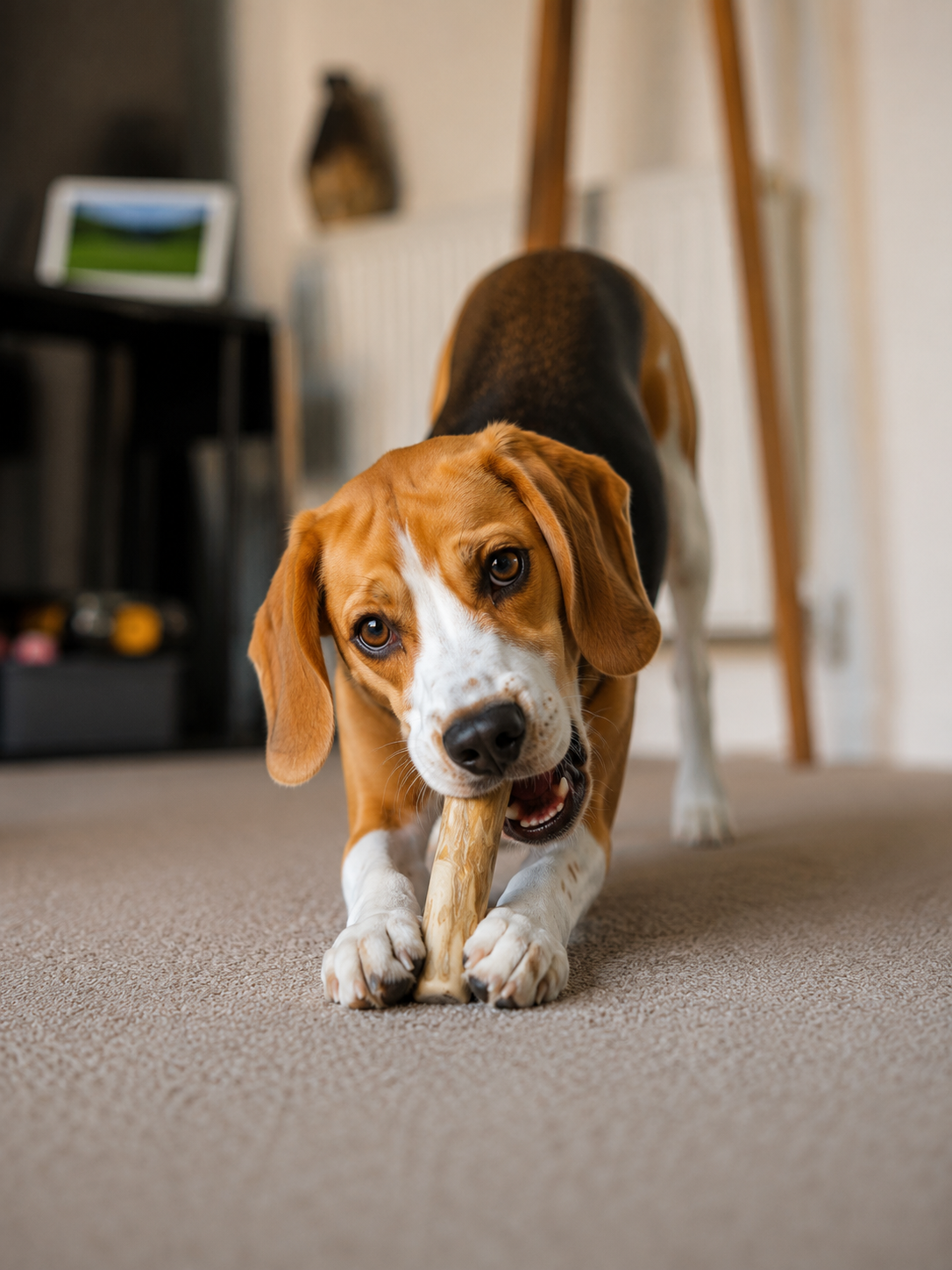 Beagle Chewing
