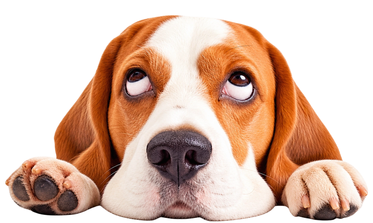 Dog peeking over the edge